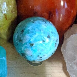 Chrysoprase sphere - awesome mint green blue color